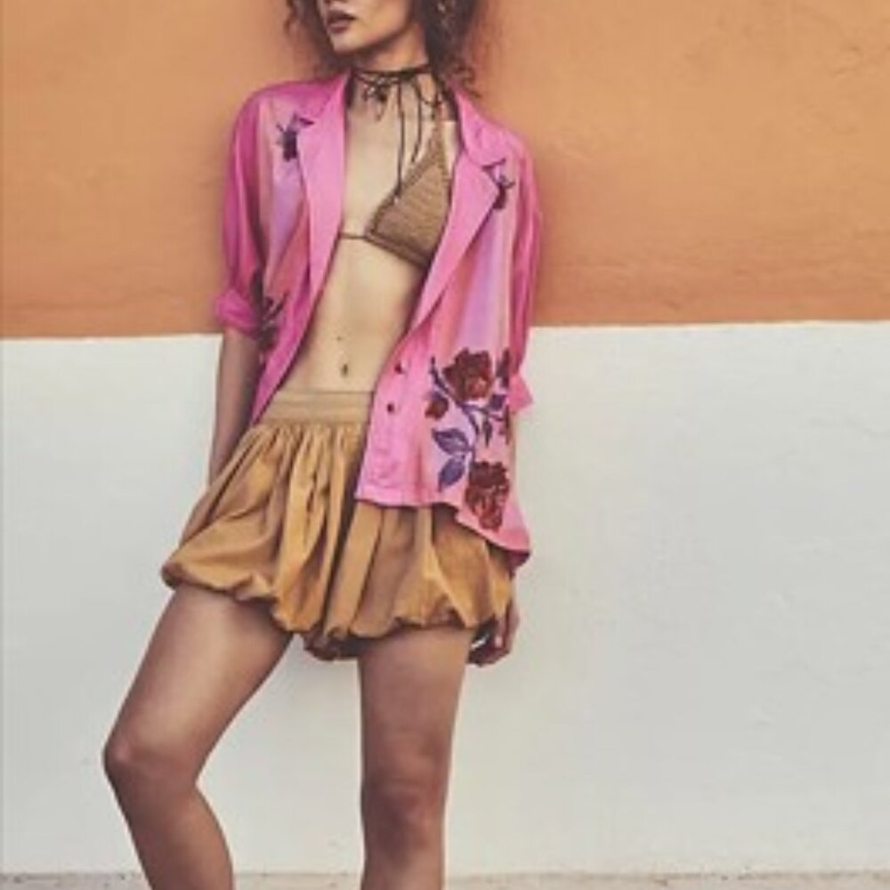 Free People Adorable Silky Flirty Balloon  Bubble Skorts Size S/P